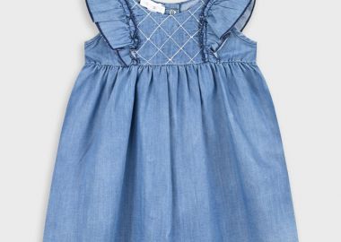 Τζην φόρεμα για βρεφικό κορίτσι (3 - 24 μηνών) | ΜΠΛΕ ΤΖΗΝ - Energiers - 